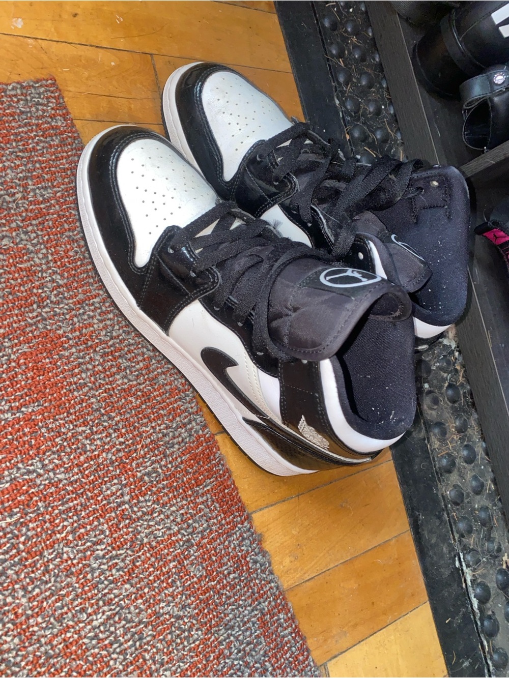 Jordan Kids Black & White High-Top Sneakers